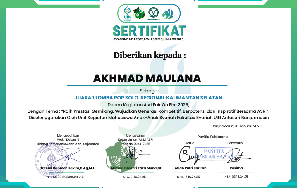 Gambar untuk Juara 1 Lomba pop solo